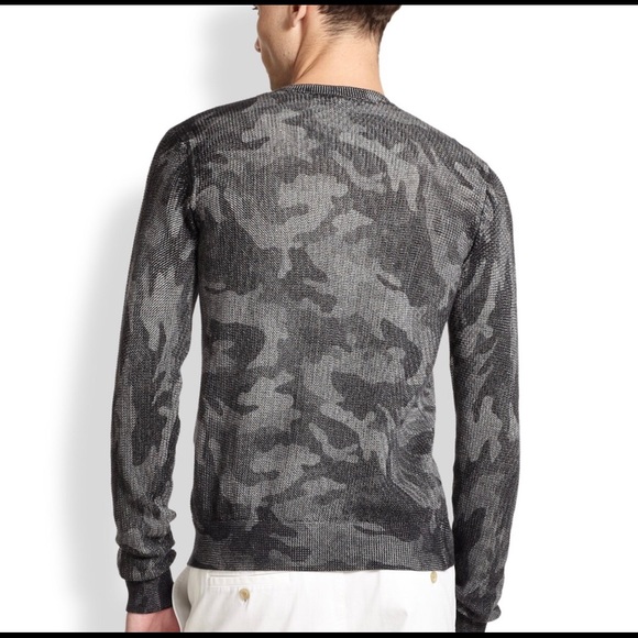 Michael Kors Grey Knit Camo Sweater Host Pick - Picture 2 of 12
